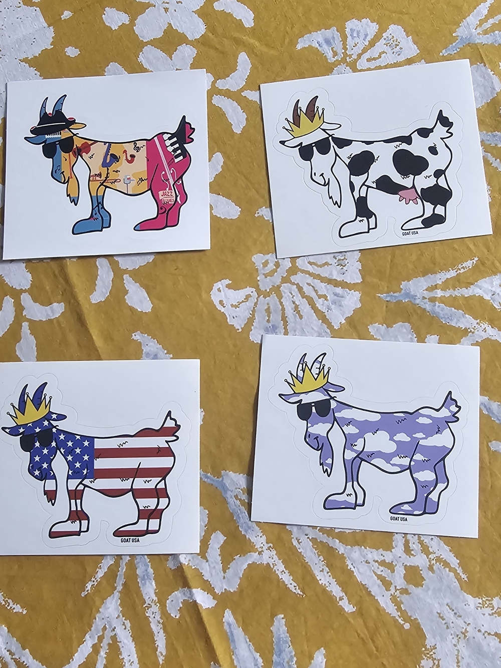 Lacrosse Goat Sticker Sheet Set - 4 Artful Designs - Picture 7 of 7